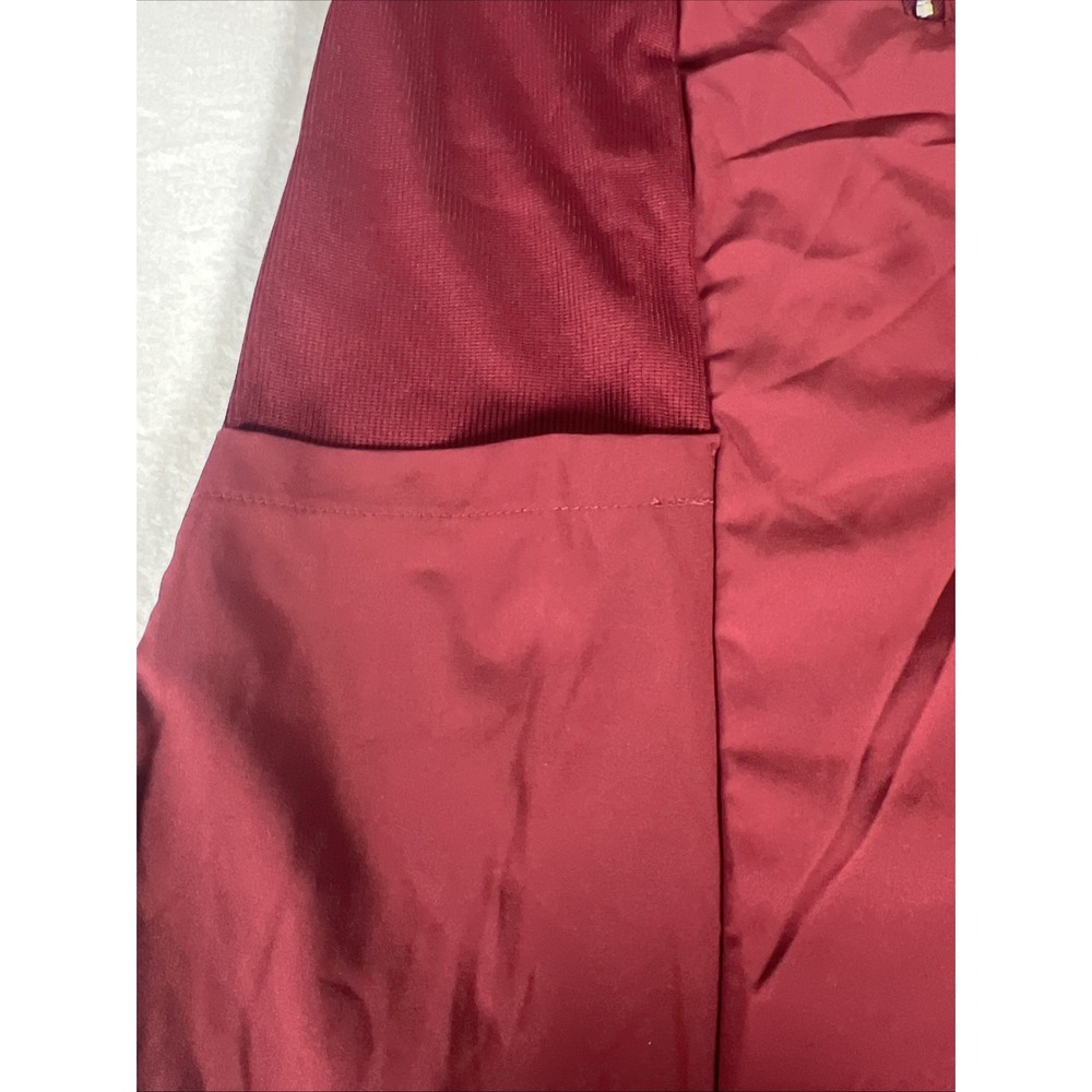 RBX Activewear Women's Scrub Top Small Burgundy Zip Front Stretch Panels NWT - Picture 5 of 8